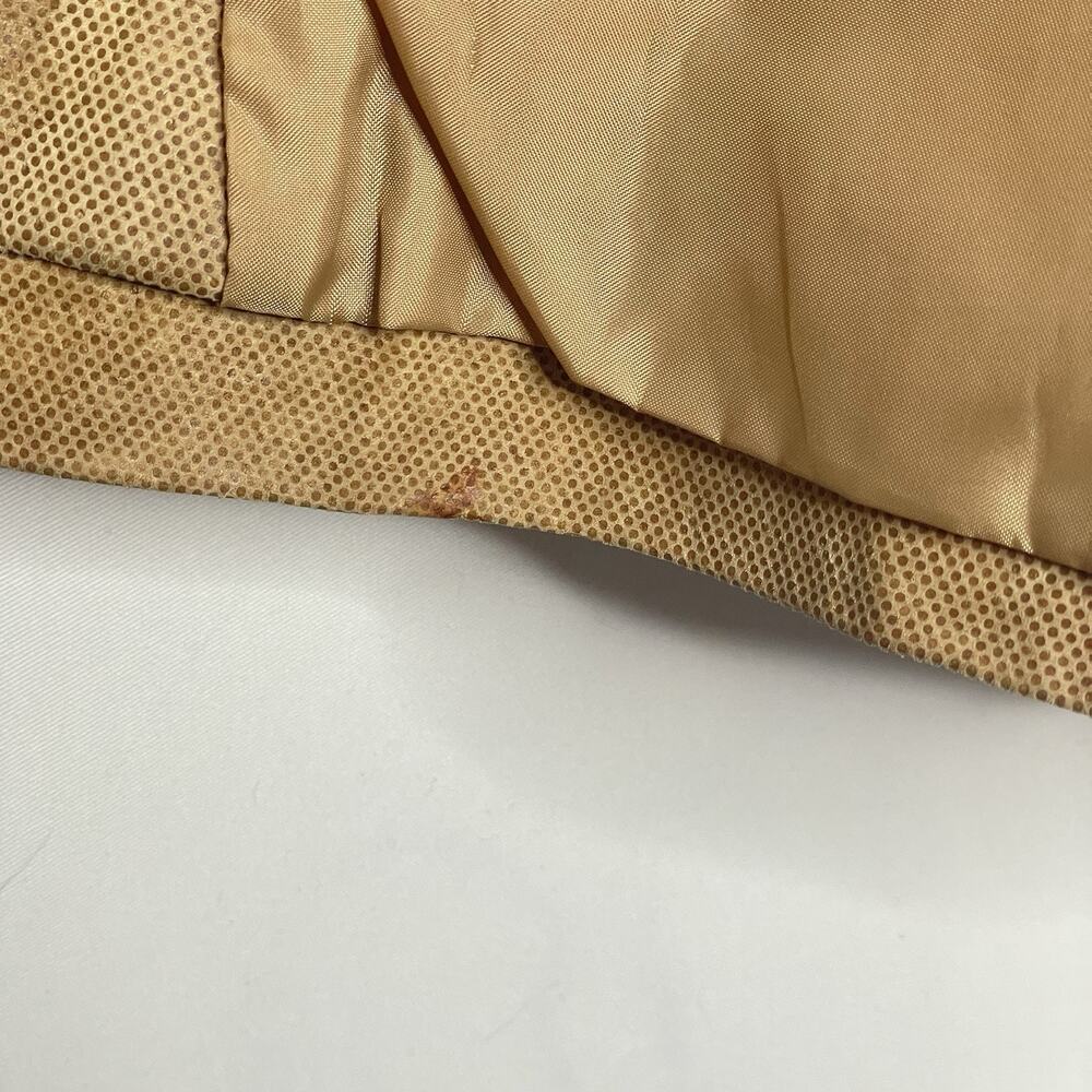 Newport News Easy Style Leather Car Coat Womens XL Camel Tan Textured Y2K - Picture 12 of 12